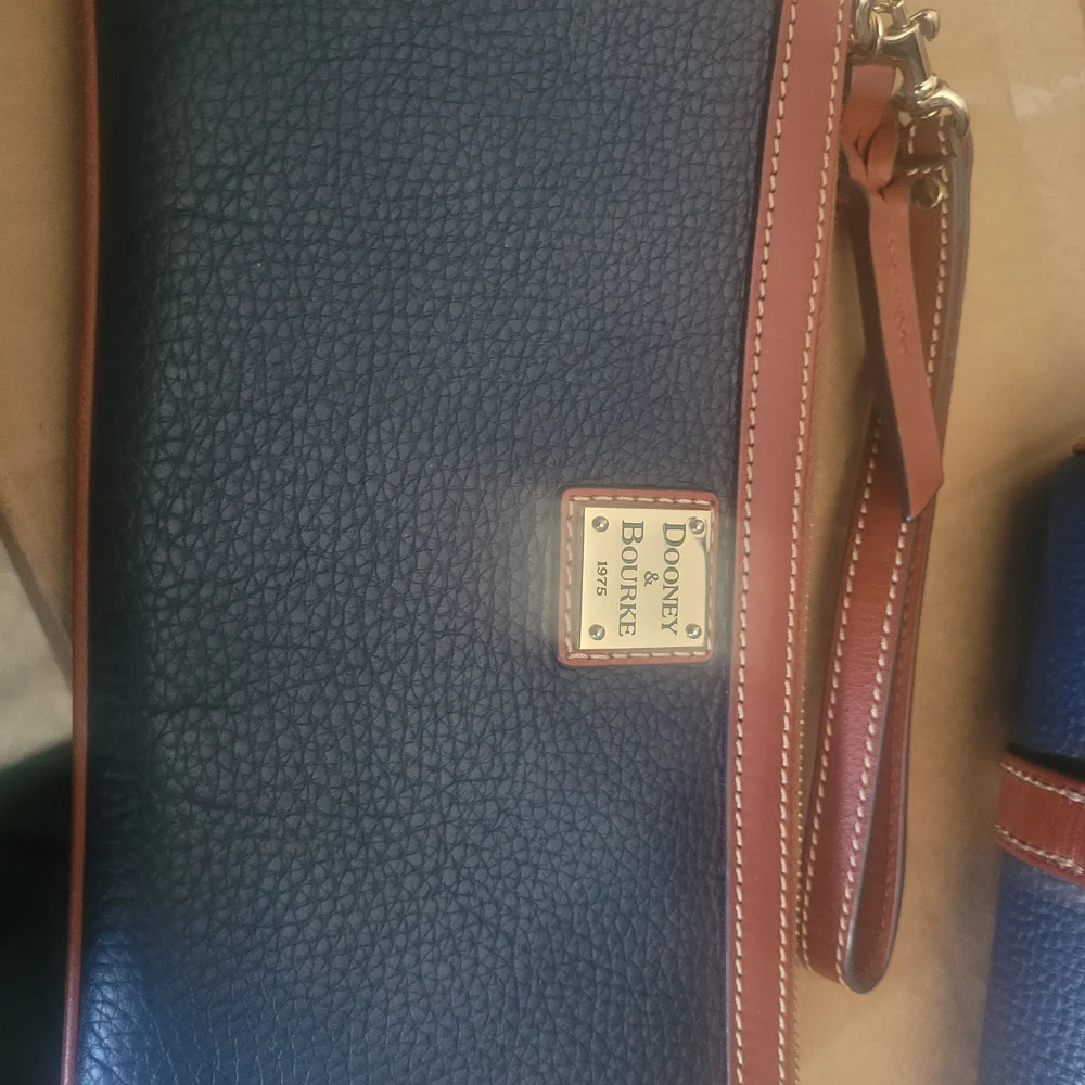 Dooney & Bourke Navy, Brown Leather Handbag Set - Picture 11 of 16